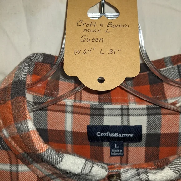 SOLD! WeQUEEN Concert Plaid Flannel Shirt Hand Crafted Upcycled Handmade - Picture 6 of 11